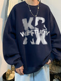 Fashionkova Christmas Gift outfit  Goth Letter Crewneck Sweatshirts For Men Hip Hop Fashion Fleece Clothing Autumn Y2K Streetwear Oversize Pullover Hoodies Hombre