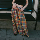 Fashionkova Y2K Plaid Maxi Skirt for Women Elastic High Waist Gingham A Line Flowy Swing Long Skirt Summer Retro Boho Streetwear Fairycore Outfit Idea