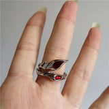 Fashionkova Punk Exaggerated Geometric Irregular Black Red Cross Ring Gothic Women Men Couple Aesthetic EMO Jewelry Y2K Grunge Accessories