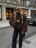 Fashionkova party look inspos 2024 Winter New Fashion Solid Fluffy Fur Coat Women High Street Luxury Lapel Collar Faux Fur Jacket Female Casual Overcoats