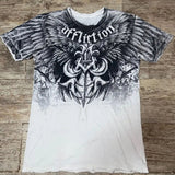 Fashionkova 2000s Affliction Retro American Men's T-shirt Couple round neck t-shirt motorcycle ins