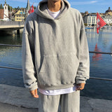 Fashionkova  No. 3135 GRAY KNITTED HOODIE AND WIDE SWEATPANTS (TOP & BOTTOM)