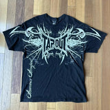 Fashionkova 2000s Tapout T Shirt Punk Hip Hop Graphic Letter Print Oversized TShirt Womens Mens Round Neck Cotton Short Sleeve Tops Clothing