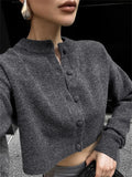 Fashionkova  Nye Outfit Tossy Knit Cardigan Sweater Female Long Sleeve Cropped Solid Top Streetwear Casual Patchwork Commute Top Women Knitwear Cardigan