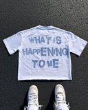 Fashionkova Harajuku trend cartoon letter print short sleeve men Y2k pure cotton white top Punk fashion brand couple oversized T-shirt