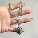 Fashionkova Romantic Heart Locket Pendant Openable Female Silver Color Stainless Steel Photo Frame Charm Necklace for Women Men Jewelry Gift