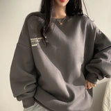 Fashionkova Letter Print Pullover Oversized Sweatshirt