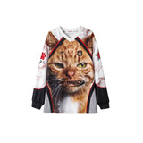 Fashionkova Japanese Y2k Kitten Print Jersey T-shirt Vintage Harajuku V-neck Long Sleeve Cat Tops American Retro Streetwear 2000s Spring Style 2025
