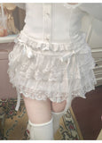 FashionKova-Y2k Lace Sweet Girl Korea Summer Skirts Women Clothes White MIni Skirt High waist Loose Grunge Kawaii Cute A-line Fluffy Skirt