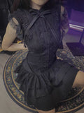 Fashionkova Summer Gothic Darkly Slim Lace New Dress Women Design Vintage Sleeveless Skinny Dresses Female Y2k Hot Girl Retro Clothing 2025 Outfit Ideas