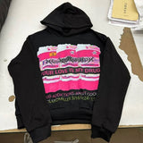 Fashionkova  Y2k American Street Fashion Anime Letter Graffiti Print Oversized Hoodie Men Goth Hip Hop Fashion Pullover Sweatshirt Women