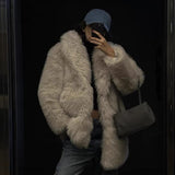 Fashionkova Party Outfit PB&ZA women's clothing 2024 autumn and winter new white artificial fur fur coat coat warm thick advanced