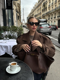 Fashionkova  Nye Outfit Double Breasted Long Sleeved Lapel Women's Woolen Coats Casual Solid Color Pocket Short Jacket Lady Commuting Autumn Streetwears