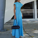 Fashionkova Elegant Turtleneck Solid Women Dresses Full Sleeve Split Lady Maxi Dress 2024 Evening Party Fashion Autumn A Line Female Vestido ootd