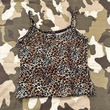 FashionKova-Leopard Y2K Sexy Camis Women Clothes Punk Streetwear Slim Aesthetic Crop Top Kpop Casual Emo Girl Sling Vintage Gothic Tank Tops