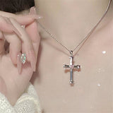 Fashionkova 2023 Korean Fashion Goth Punk Moon Star Cross Pendant Neck Chain Choker Necklace For Women Men Egirl Y2k Cool Party Jewelry Gift