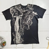 Fashionkova 2000s Southpole Street Retro Hip Hop Costume Couple T-shirt Gothic Skull Cross Printing Fashion Casual Graphic Men's Shirts