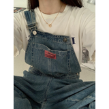 Fashionkova  Party Outfit  Casual Denim Jumpsuits Women Autumn New Style Loose Jean Overalls Korean Baggy Wide Leg Rompers Woman