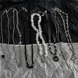 Fashionkova Kpop Y2k Vintage Butterfly Star Cross Pendant Rope Choker Necklace Goth Women Egirl Vintage Cute Punk Cool Grunge EMO Jewelry
