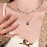 Fashionkova Punk Goth Charm Pendants Beads Weave Choker Rope Chain Necklace Korean Men Women Y2K EMO Scene 2000s Accessories Jewelry