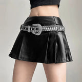 Fashionkova Women Mall Streetwear Punk Sliver Skirt High Waist Pleated Harajuku Cyber Emo Alternative Rave Outfit Female Falda Sexy Mujer ootd