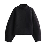 Fashionkova party look inspos Female Basic Winter Women's Sweatshirts Turtleneck Fluffy Hoodie for women's traf store Autumn Casual Loose Pullovers