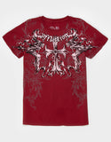 Fashionkova 2000s affliction American Retro T shirt Women Red Cotton Round Neck Washed Shirt Hip Hop Couple American Wear Goth T Shirts