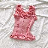 Fashionkova 2025 New Summer Lace Vest for Women External Wear Knitted Base Tank Top Summer Heavy Industry Knitted Sweater Top 2025 spring outfits