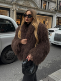 Fashionkova party look inspos 2024 Winter New Fashion Solid Fluffy Fur Coat Women High Street Luxury Lapel Collar Faux Fur Jacket Female Casual Overcoats