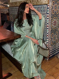 Fashionkova party look inspos Elegant Satin Prom Gowns Saudi Arabic Simple Prom Gown Women Full Sleeve A Line Evening Dress Ladies Formal Gowns Outfit Dresses