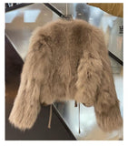 FashionKova-Y2k Winter Clothes Women Outerwears Y2k Coat Bandage Imitation fox fur Harajuku Girl Jacket Korea Kpop Coats Aesthetic Short Top