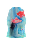 Fashionkova Summer Women Y2k Kpop Gyaru Tie Dye Tank Top Cute Core Crop Top Coquette 2000s Aesthetic Hot Vest Sexy Korean Fashion Streetwear