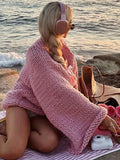 Fashionkova Thick Needle Sweater With Big Bow Loose Casual Wide Sleeved Sweaters Deep V Sweet Knitwear Pullover Women Warm Thickened Tops ootd outfit idea