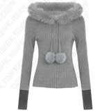 Fashionkova Korean Y2K Kawaii Casual Sweater Winter Warm Women's Attitude Interesting Cute Clothing Maiden Personality Fashion Punk Knitwear ootd
