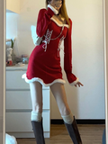 Fashionkova  party look inspos White Y2k Mini Dress Party Women Casual Fur Knit Dress Lolita Female Kawaii Clothing Vintage One Piece Dress Korean 2025 Spring