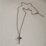 Fashionkova Punk Gothic Red Lava Star Cross Heart Pendant Leather Rope Necklace Women Men Hip Hop Y2K 90s EMO Accessories Aesthetic Jewelry