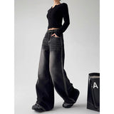Fashionkova 2025 Grunge Y2k Black Jeans Women Baggy Vintage High Street Oversized Denim Trousers Gothic Gyaru 2000s Acubi Fashion Jeans