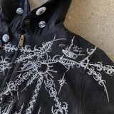 Fashionkova Y2K zip up hoodie vintage Gothic Patchwork pattern Harajuku Oversized hoodie Hip Hop Streetwear Men women fashion sweatshirt top