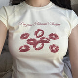 FashionKova-Summer Fashion Y2K Millennial Vintage High Street cut on street clothing baby tees Slim T-shirt short sleeve clothing crop tops