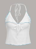FashionKova-Harajuku Sexy Bow Y2k Crop Top Summer White Camis Sling Backless 2025 Coquette Tank Top Kawaii Camis Women Clothing Corset tops