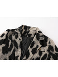 Fashionkova Fall Winter Women Woolen Oversize Gothic Leopard Print Blazer Jacket Grunge Thick Outwear Japanese Y2k Tomboy Coat Warm Harajuku