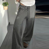 FashionKova-Y2k Trousers Joggers Streetwear Pants Women Clothing Stripe Casual High waist Vintage Punk Loose Sweatpants Wide Leg Pantalones