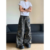 Fashionkova party outfit  Camouflage Baggy Cargo Pants Women High Rise Trousers Straight Wide Leg Oversize Pants 2024 Summer Aesthetics Vintage Y2K jeans