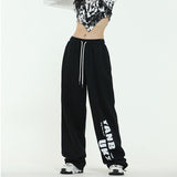 Fashionkova Party Outfit American Star Print Women Oversized Pants High Waist Loose Casual Sports Pants for Women Spring Summer Thin Woman Trouser Y2K