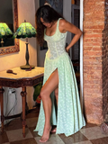 Fashionkova party look inspos Women Elegant Flower Printed Slim A-line Sling Dress Fashion Square Neck High Waist Dresses 2024 Ladies Party Holiday Robes