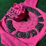 Fashionkova  Pink Hoodie Spider Web Printed Extra Large Long sleeved Hoodie Harajuku Hip Hop Fashion Sweatshirt Pullover Y2k Clothing