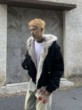 FashionKova-Hoodies Y2k Oversized Tops Mens Winter Clothes Streetwear Hip Hop Fox Fur Thick Korea Zip Up Hoodie Punk Hombre Kpop Coats Men