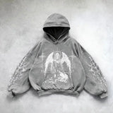 Fashionkova Y2k Fashion Casual Hoodie Men and Women New Retro Gothic Printing Hip Hop Sweatshirt Coat Selling Personality Retro Streetwear