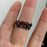 Fashionkova Y2K Gothic Dark Red Cross Star Crow Heart Rings For Women Goth Game Love And Deepspace Sylus Cosplay Jewelry Accessories Gifts