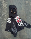 Fashionkova Trendy High Street Harajuku Hip-hop Rock Three-zip Oversized Sweatshirt Women Y2k Letter Embroidery Casual Zipper Hoodie Men